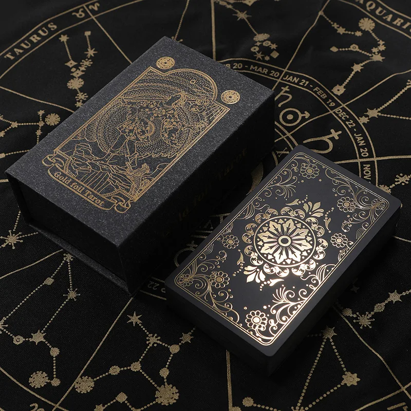 Fekete PVC klasszikus Tarot kártyák