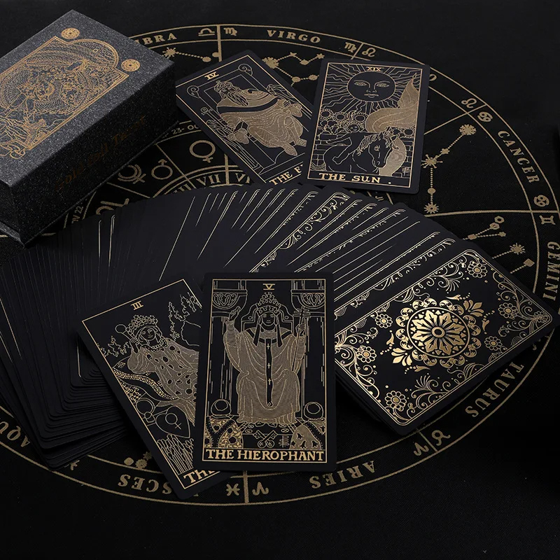 Fekete PVC klasszikus Tarot kártyák