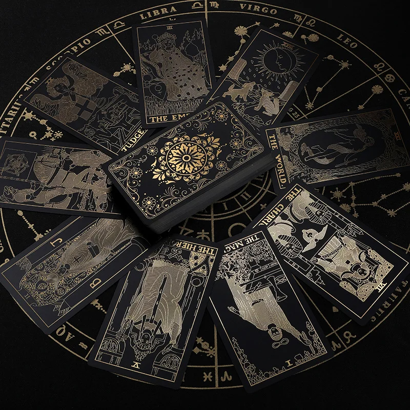 Fekete PVC klasszikus Tarot kártyák