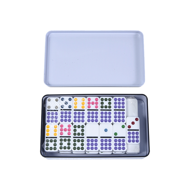 Color Dot Double Nine Tin box Precíziós Dominó