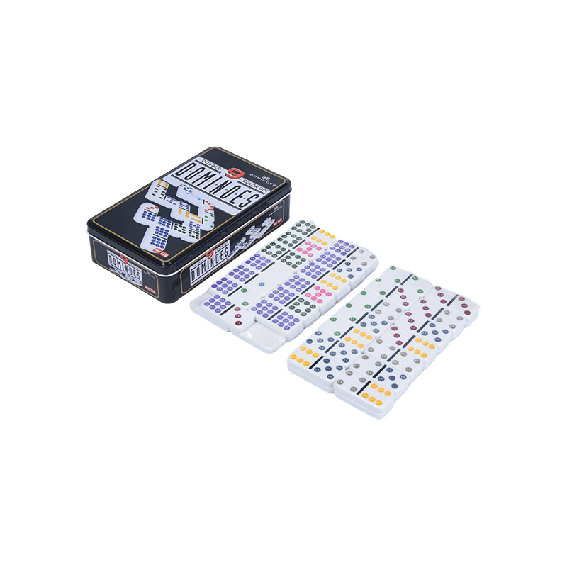 Color Dot Double Nine Tin box Precíziós Dominó