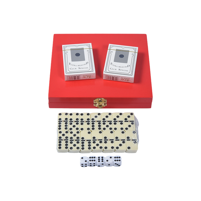 Hordozható Redwood Box Dual Game Set (dominó és póker)