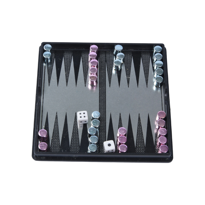 Hordozható mágneses backgammon készlet