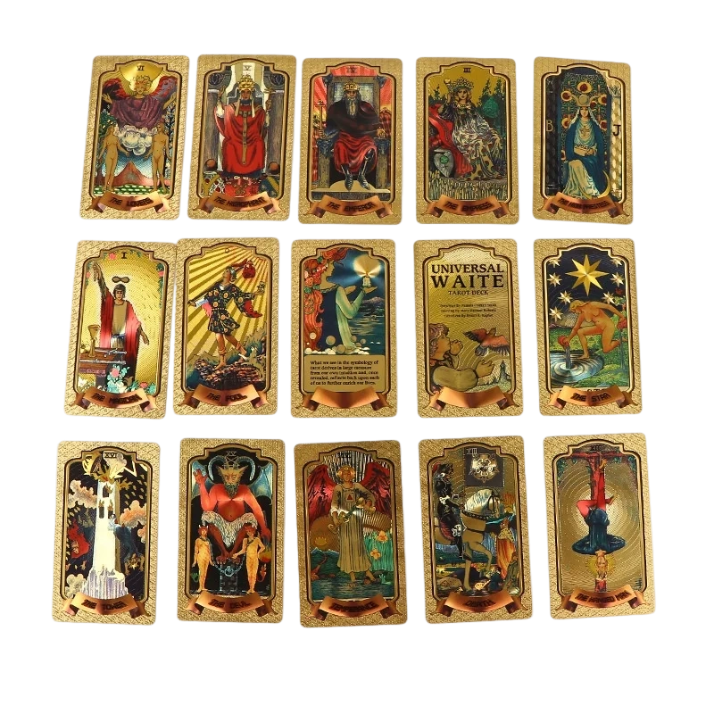 Prémium arany-fóliás Tarot kártyakészlet