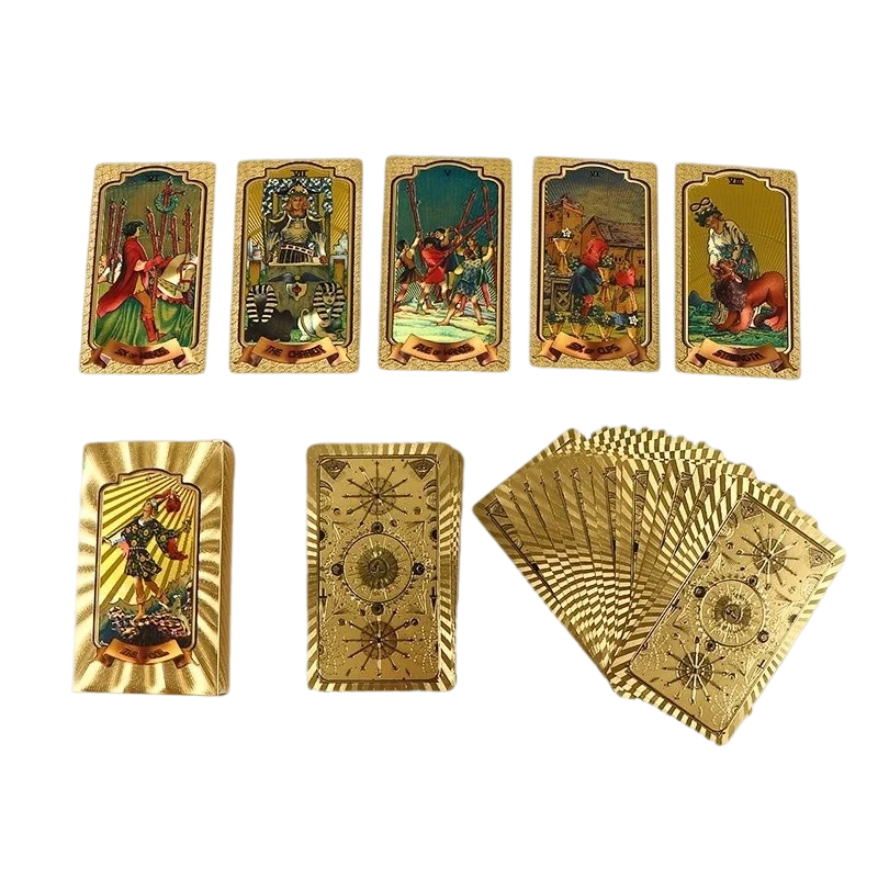 Prémium arany-fóliás Tarot kártyakészlet