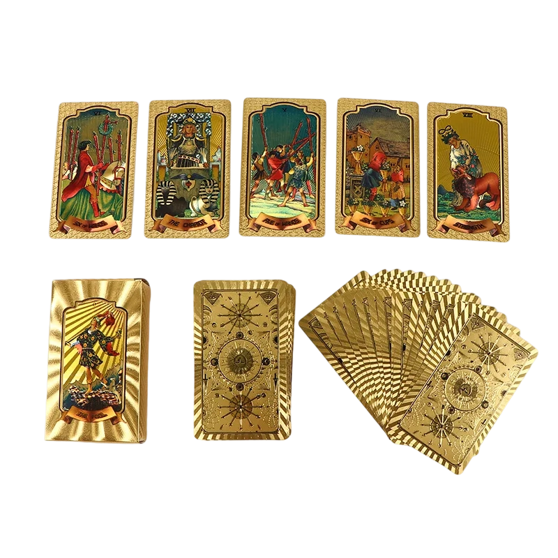 Prémium arany-fóliás Tarot kártyakészlet