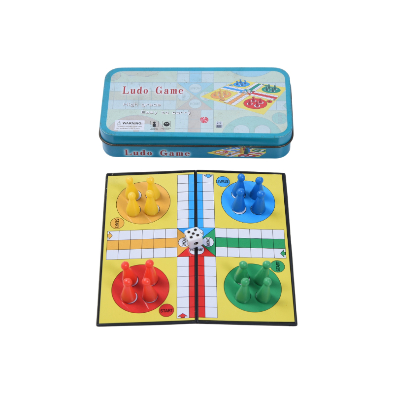 Fém bádog tok, hordozható Ludo játékkészlet