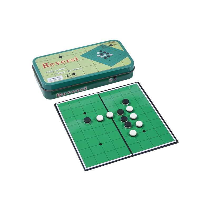 Zöld fém bádog tok hordozható Reversi (Othello) játék