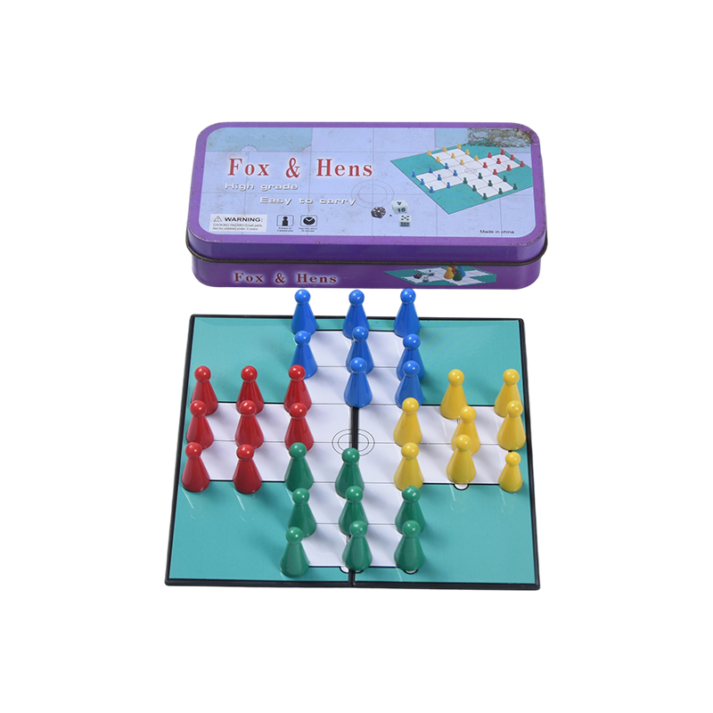 Fém bádog tok Hordozható Fox & Hens játék
