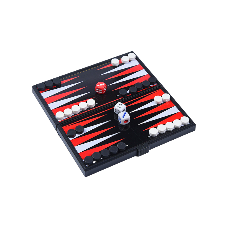 Hordozható mágneses kétoldalas backgammon játékkészlet