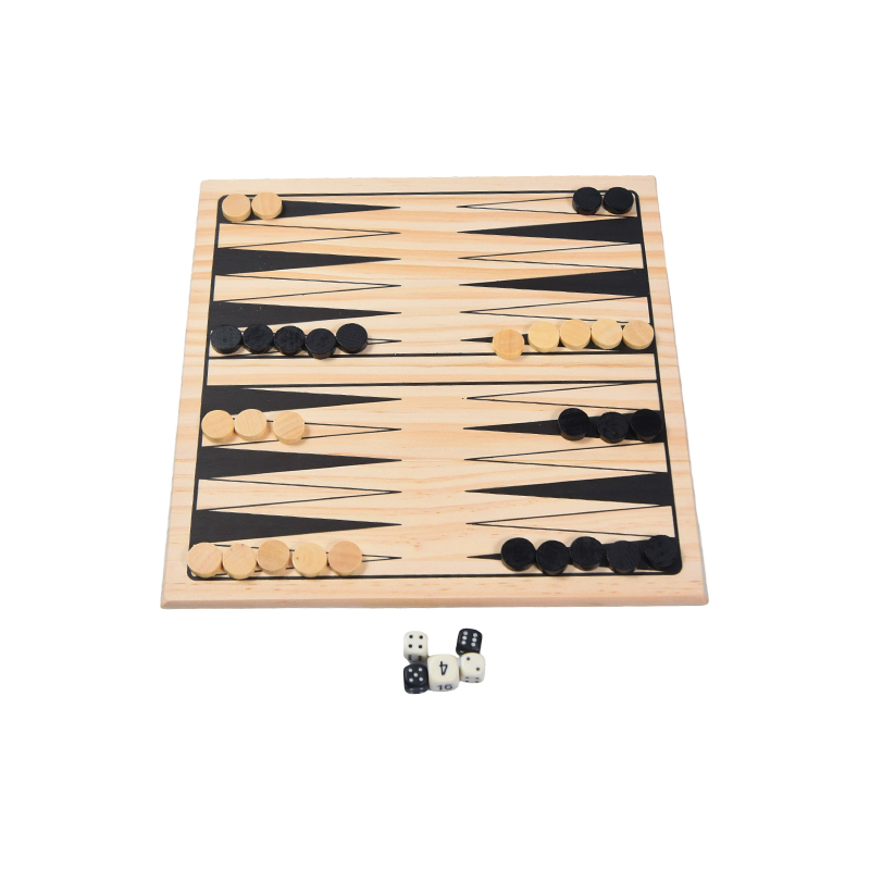 Fa játékkészlet Vintage és színes csomagolással Klasszikus backgammon társasjáték