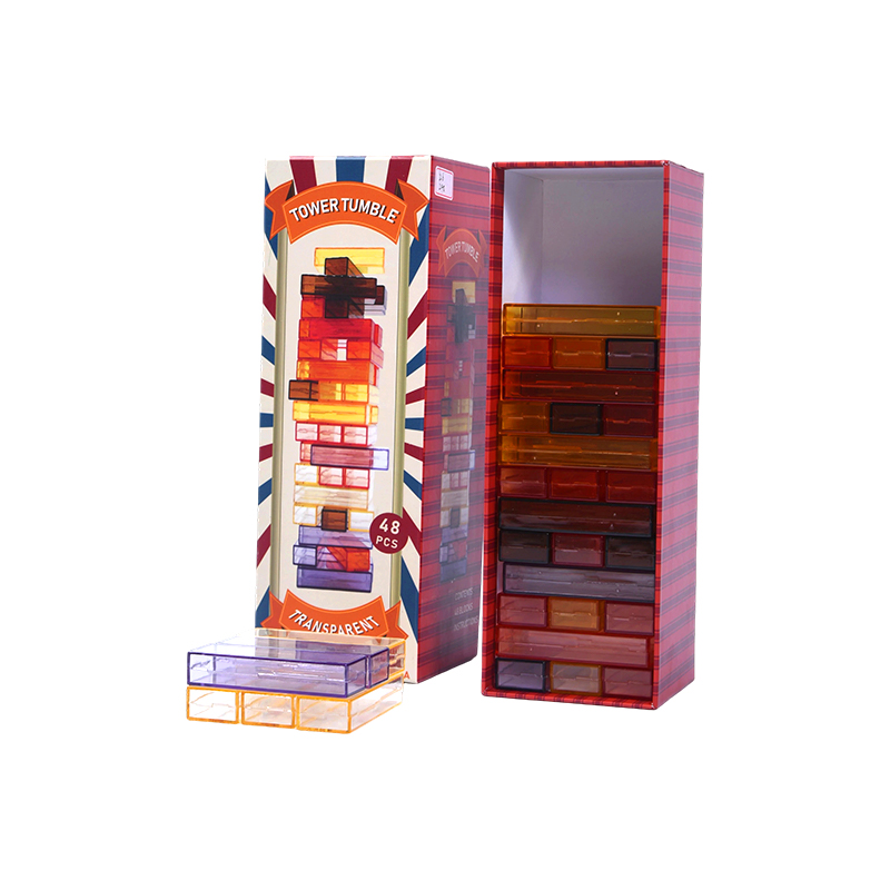 48 darabból álló színes halmozási kihívás Transparent Tower Tumble Game
