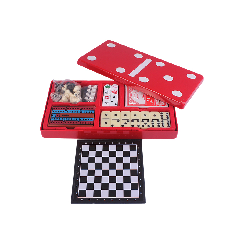 Red Polka-Dot Edition - Klasszikus Dominó és Cribbage kombinált készlet
